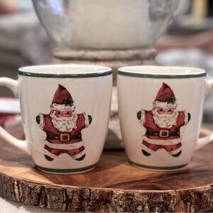 Set of 2 Traditions Holiday Celebrations by Christopher Radko Santa Cup/Mug
